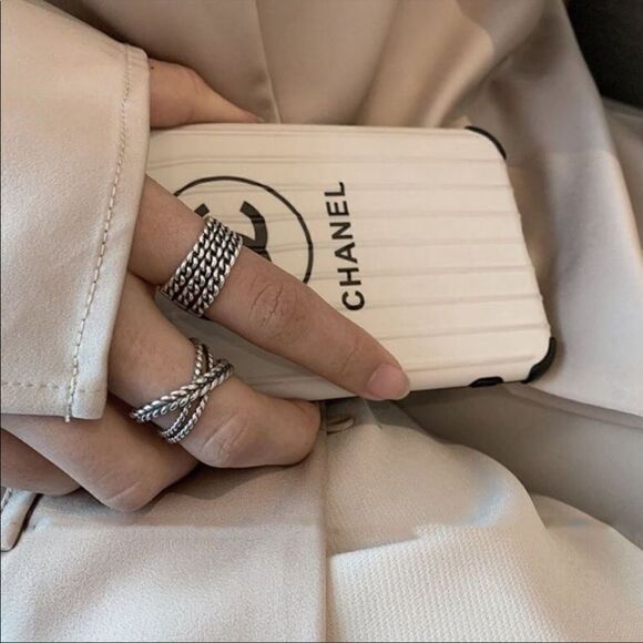 #13 Minimalist 925 Sterling Silver Retro Layered Ring - Picture 8 of 8